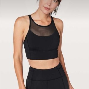 Lululemon long line clip in bra black 8